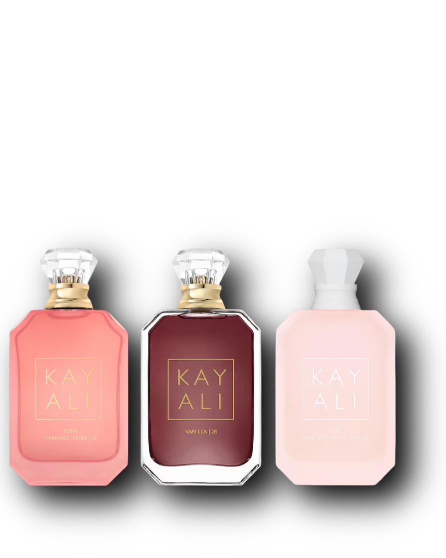 Kayali Discovery Set – Eden Sparkling Lychee 39 · Vanilla 28 · Yum Boujee Marshmallow 81 | Samples | 3 × 2–10 ml